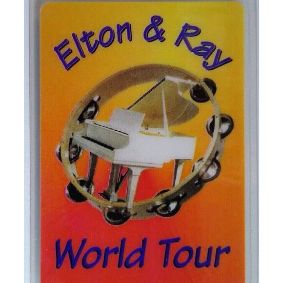 Elton John Ray Cooper Backstage Pass Original 1994 Pop Rock Piano Tambourine - Picture 2 of 2